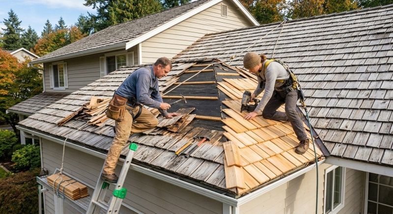 Cedar Shake Roof Repair in Nunn, CO
