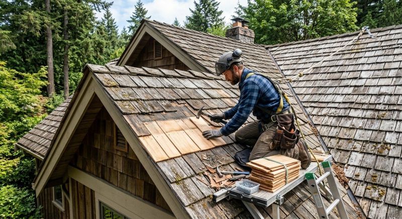 Cedar Shake Roof Repair in Windsor, CO